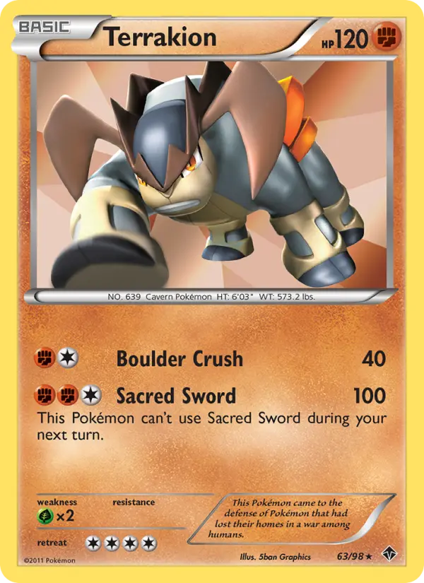 Terrakion 63 Emerging Powers Pokesingles