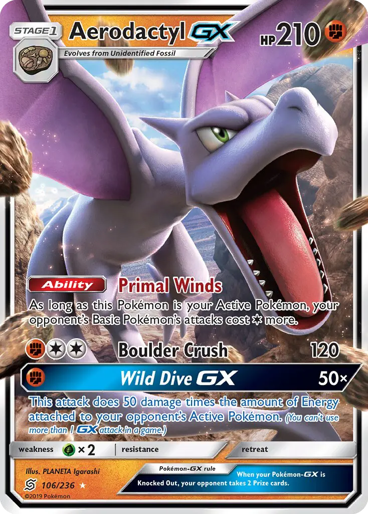 Aerodactyl GX 106 Unified Minds Pokesingles