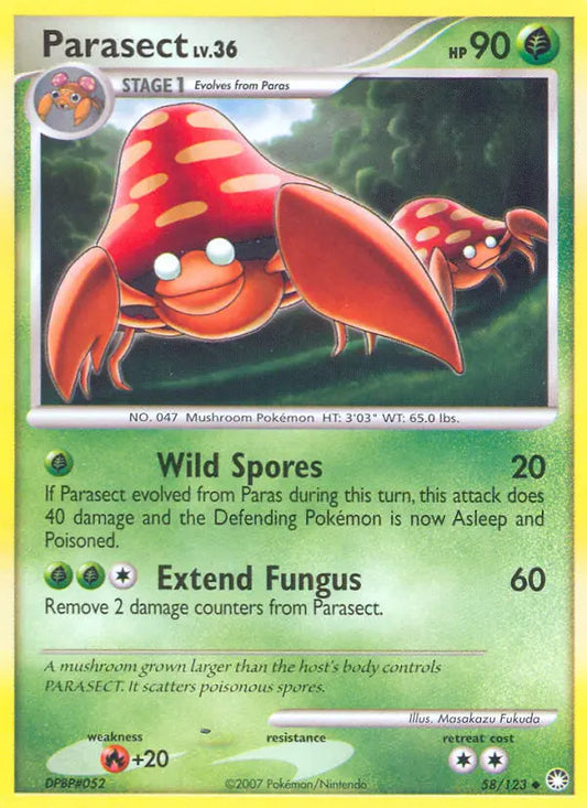 Parasect 58 Mysterious Treasures Pokesingles