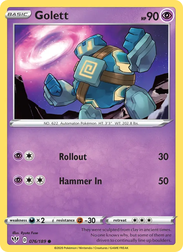 Golett 76 Darkness Ablaze Pokesingles