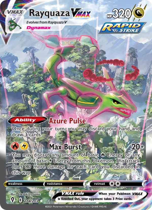Rayquaza VMAX 218 Evolving Skies Pokesingles
