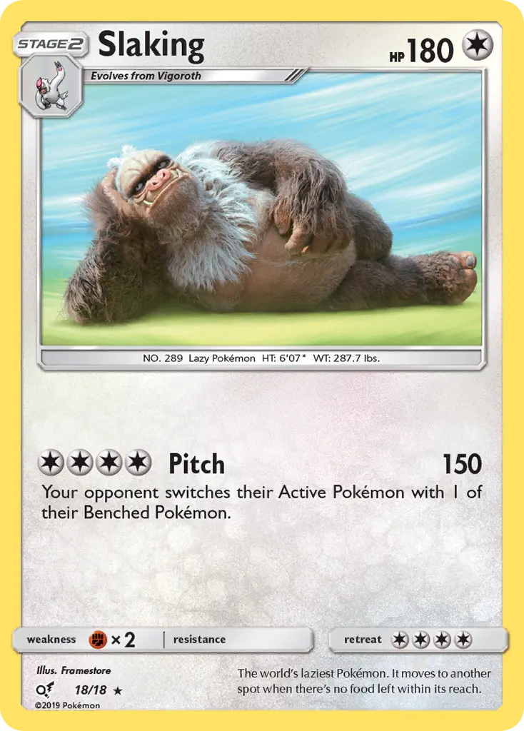 Slaking 18 Detective Pikachu Pokesingles
