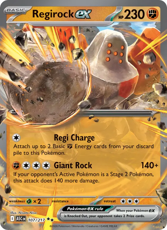 Regirock ex 107 Ascended Heroes Pokesingles