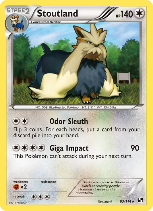 Stoutland 83 Black & White Pokesingles