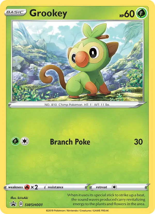 Grookey SWSH001 SWSH Black Star Promos Pokesingles