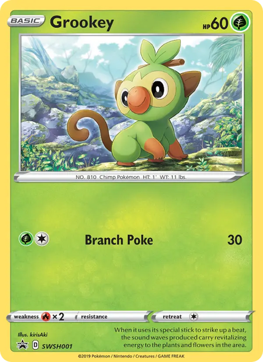 Grookey SWSH001 SWSH Black Star Promos Pokesingles