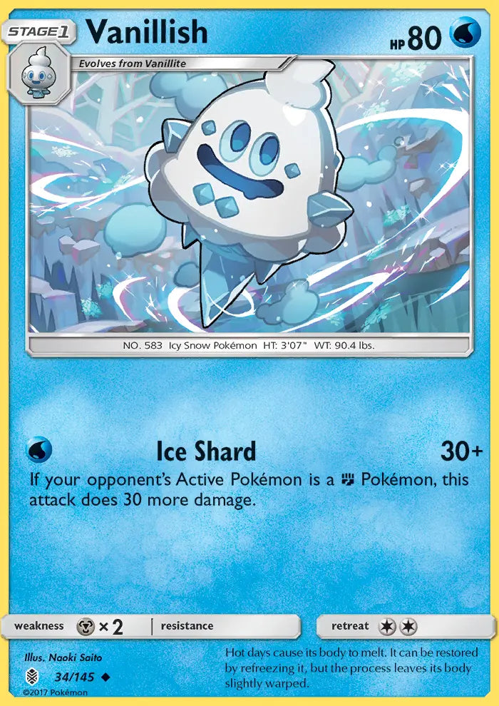 Vanillish 34 Guardians Rising Pokesingles