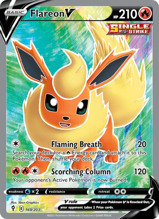 Flareon V 169 Evolving Skies Pokesingles