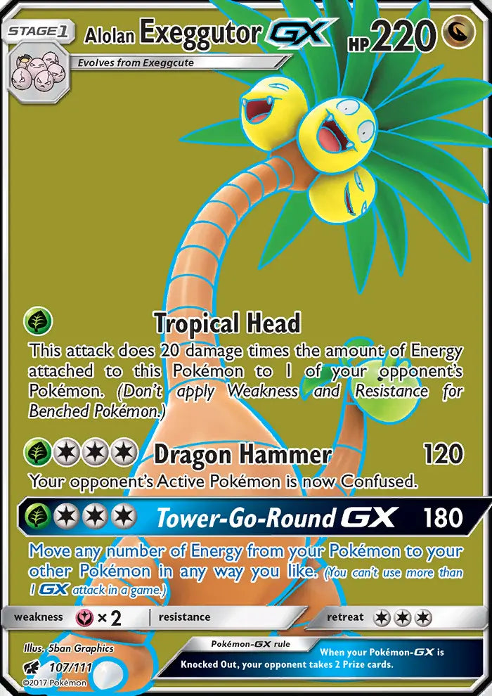 Alolan Exeggutor GX 107 Crimson Invasion Pokesingles