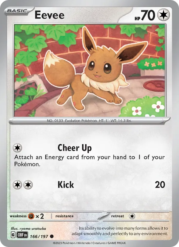 Eevee 166 Obsidian Flames Pokesingles