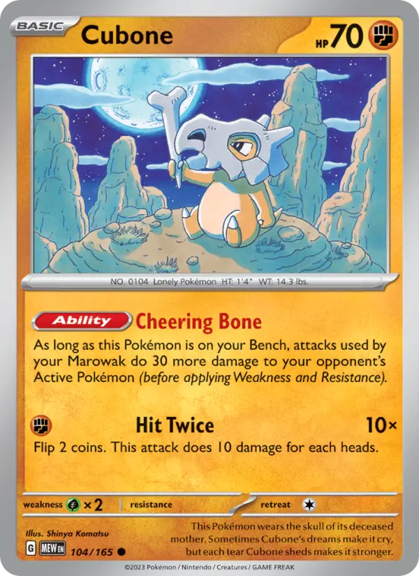 Cubone 104 151 Pokesingles