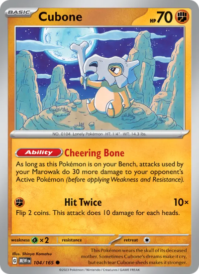 Cubone 104 151 Pokesingles