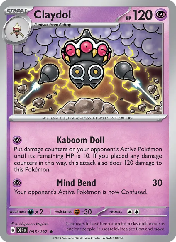Claydol 95 Obsidian Flames Pokesingles