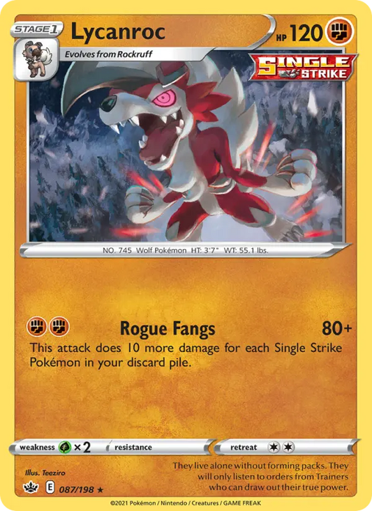 Lycanroc 87 Chilling Reign Pokesingles