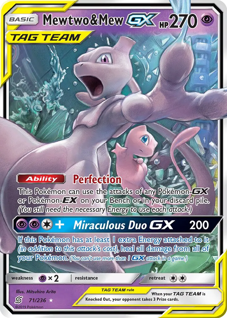 Mewtwo & Mew GX 71 Unified Minds Pokesingles