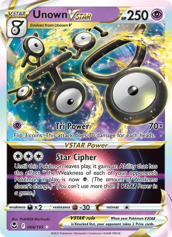 Unown VSTAR 66 Silver Tempest Pokesingles