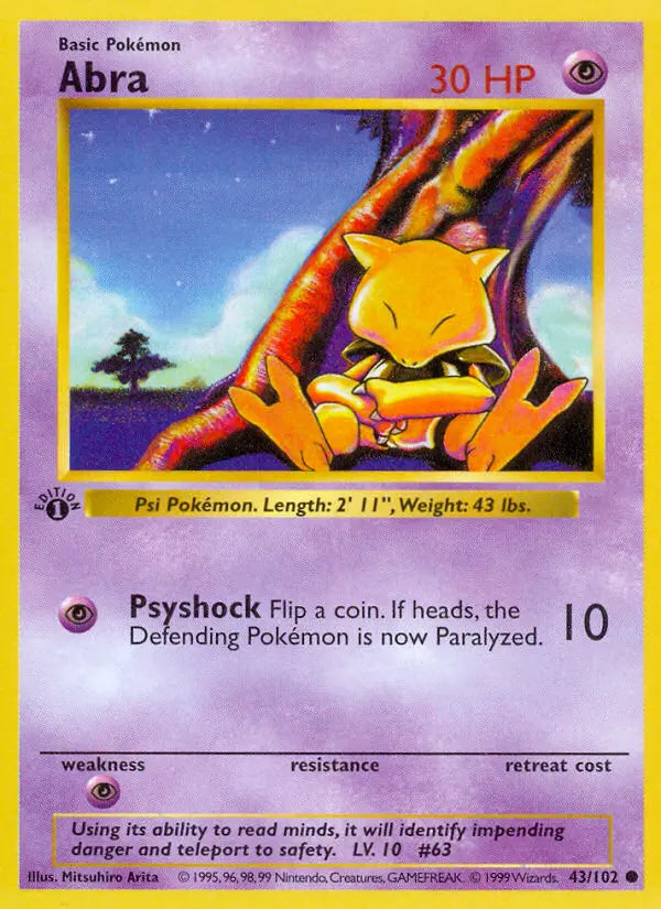Abra 43 Base Set Pokesingles