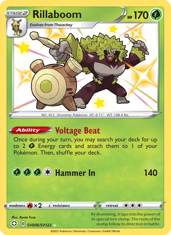 Rillaboom SV006 Shining Fates Pokesingles