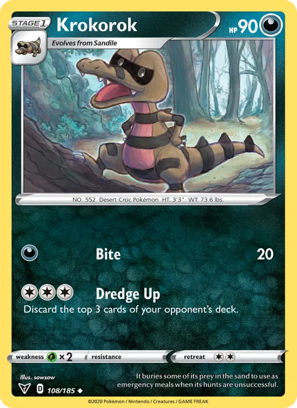 Krokorok 108 Vivid Voltage Pokesingles