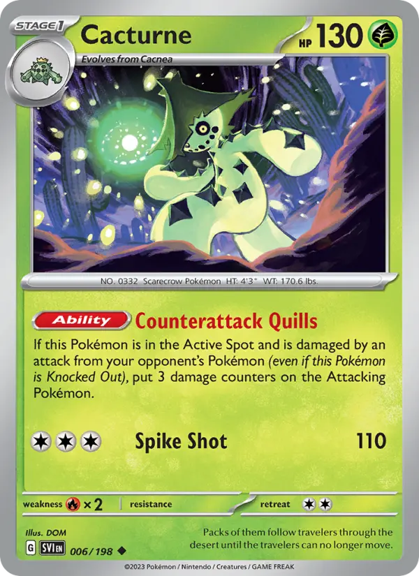 Cacturne 6 Scarlet & Violet Pokesingles