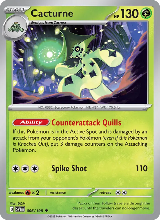 Cacturne 6 Scarlet & Violet Pokesingles