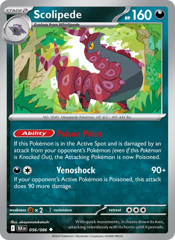 Scolipede 56 Black Bolt Pokesingles