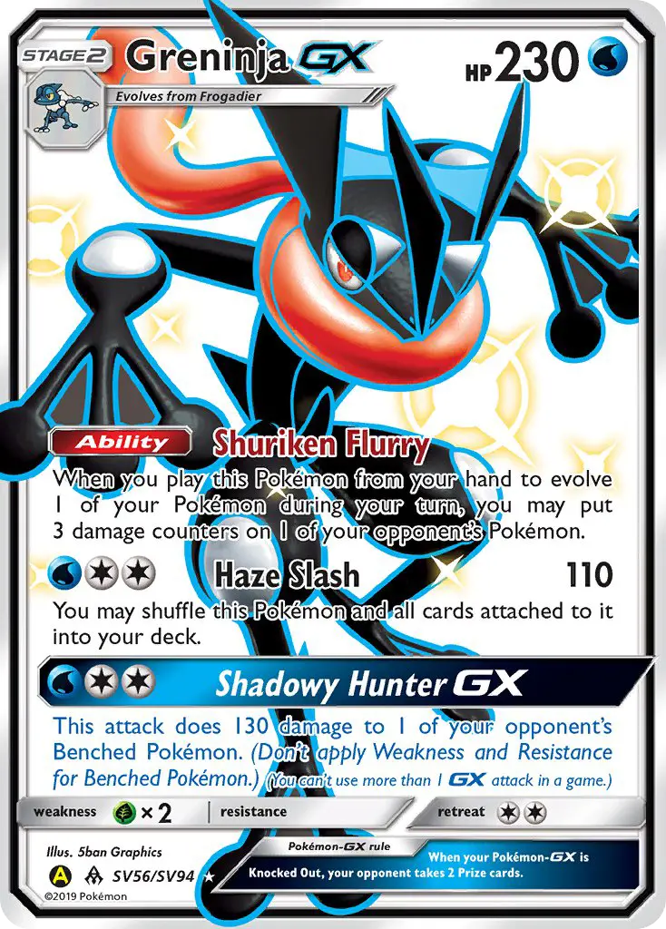 Greninja-GX SV56 Hidden Fates Shiny Vault Pokesingles