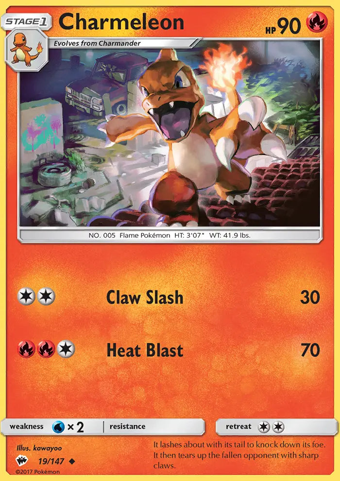 Charmeleon 19 Burning Shadows Pokesingles