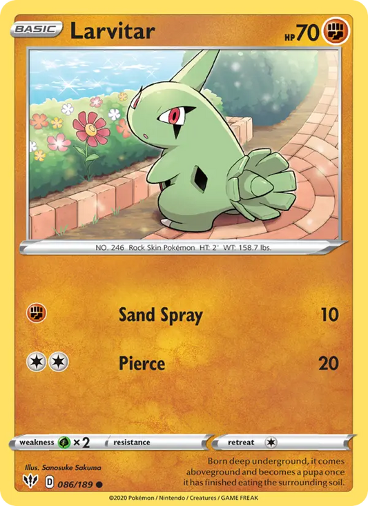 Larvitar 86 Darkness Ablaze Pokesingles