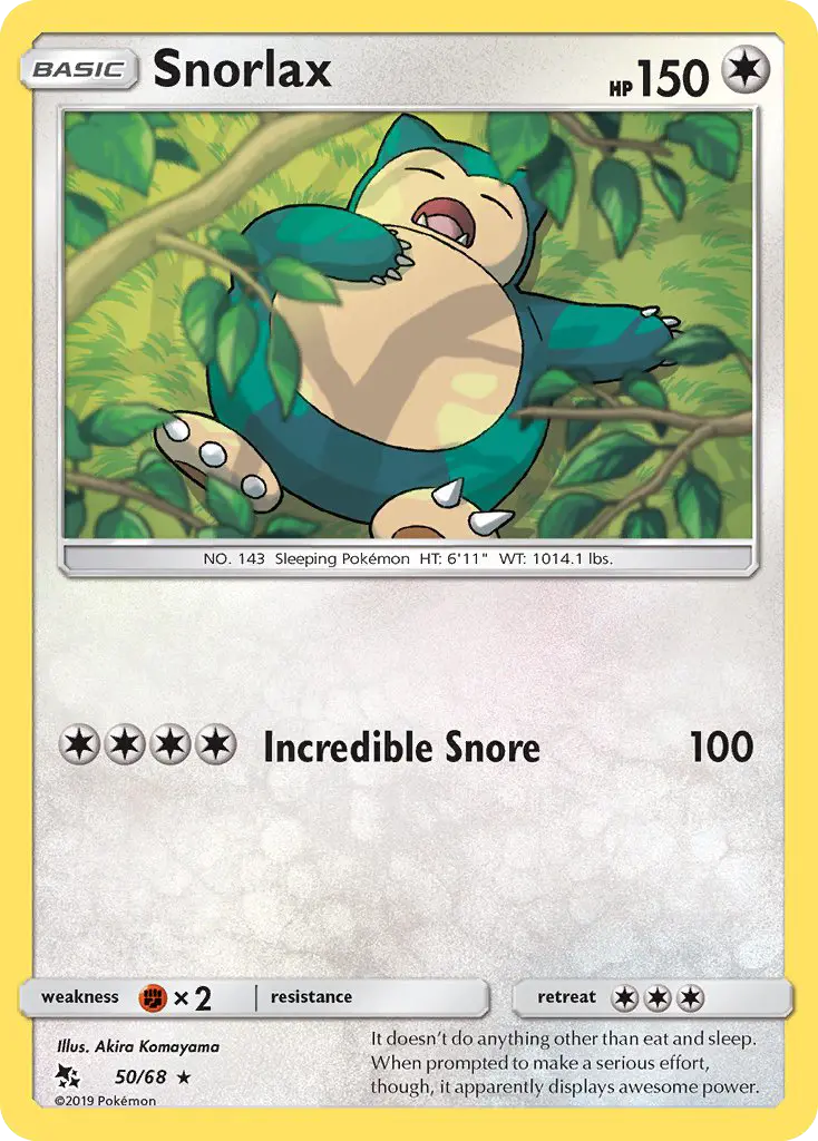 Snorlax 50 Hidden Fates Pokesingles