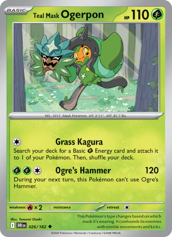 Teal Mask Ogerpon 26 Destined Rivals Pokesingles