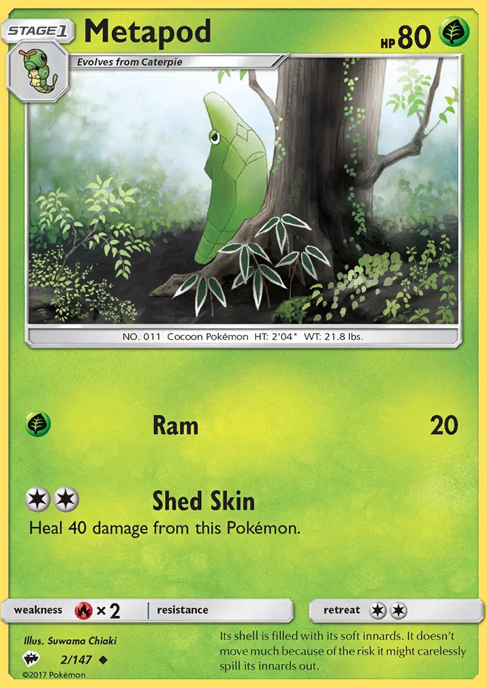 Metapod 2 Burning Shadows Pokesingles