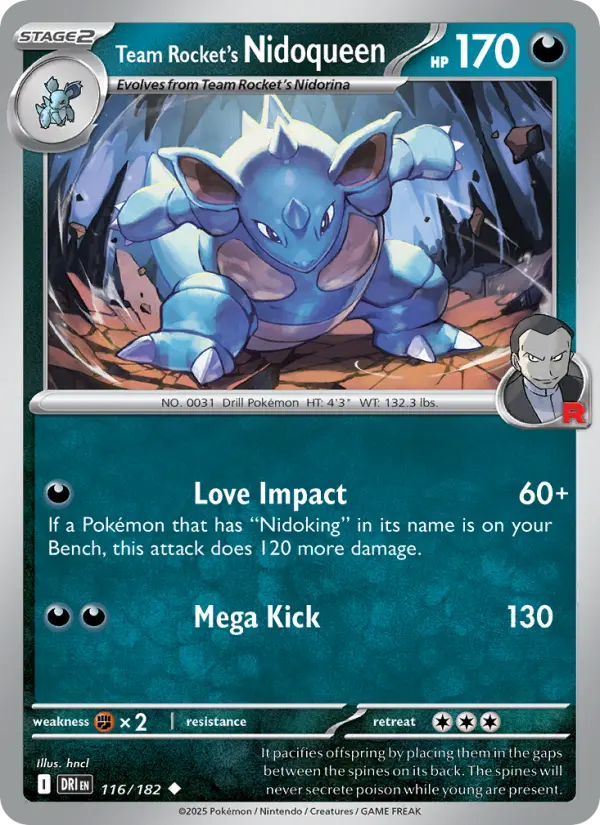 Team Rocket's Nidoqueen 116 Destined Rivals Pokesingles