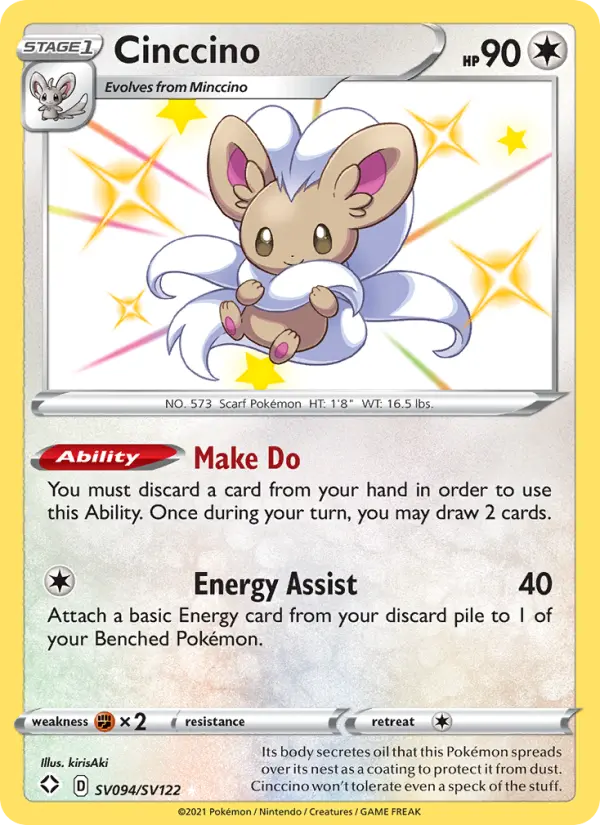 Cinccino SV094 Shining Fates Pokesingles