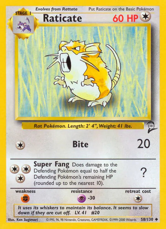 Raticate 58 Base Set 2 Pokesingles