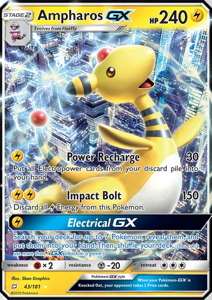 Ampharos GX 43 Team Up Pokesingles