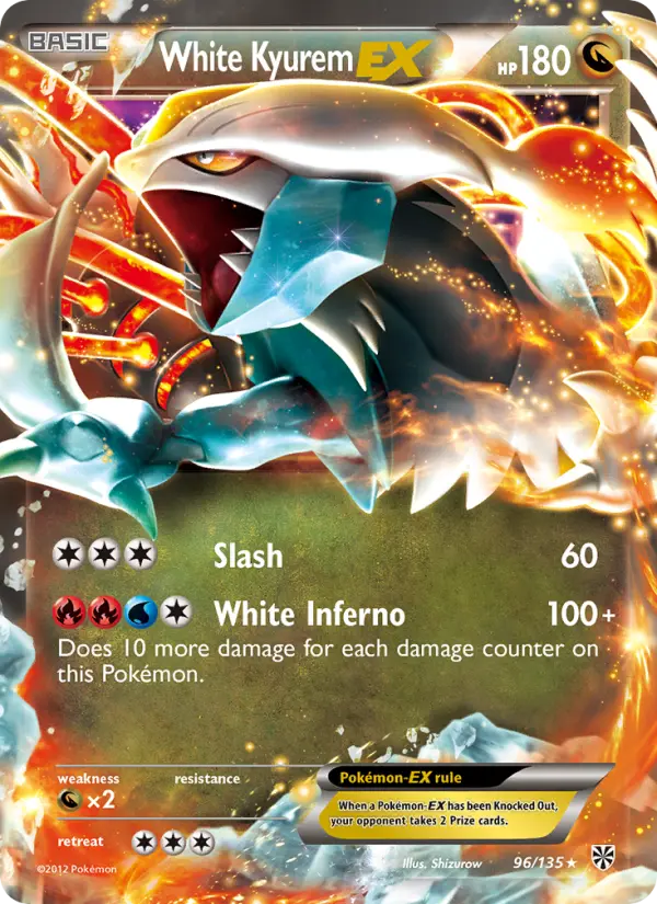 White Kyurem-EX 96 Plasma Storm Pokesingles