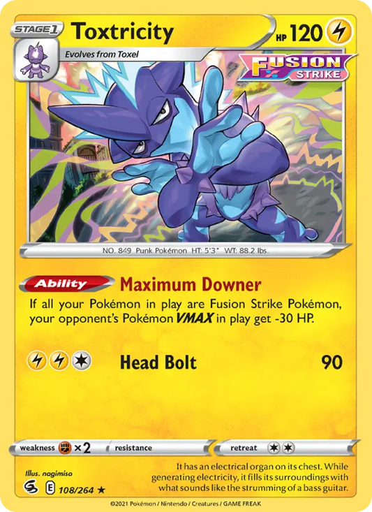 Toxtricity 108 Fusion Strike Pokesingles