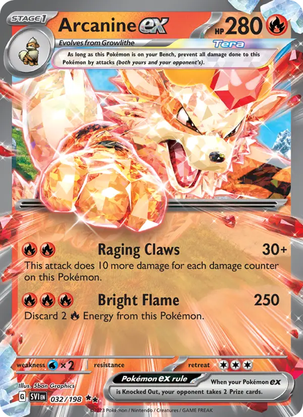 Arcanine ex 32 Scarlet & Violet Pokesingles
