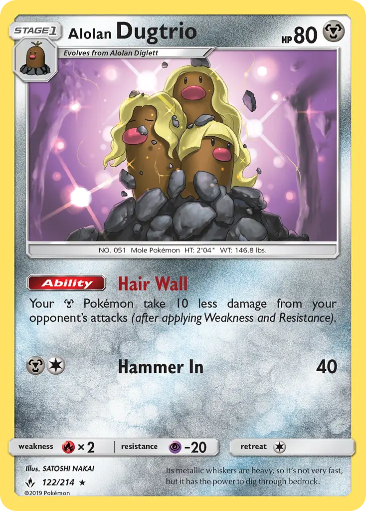 Alolan Dugtrio 122 Unbroken Bonds Pokesingles