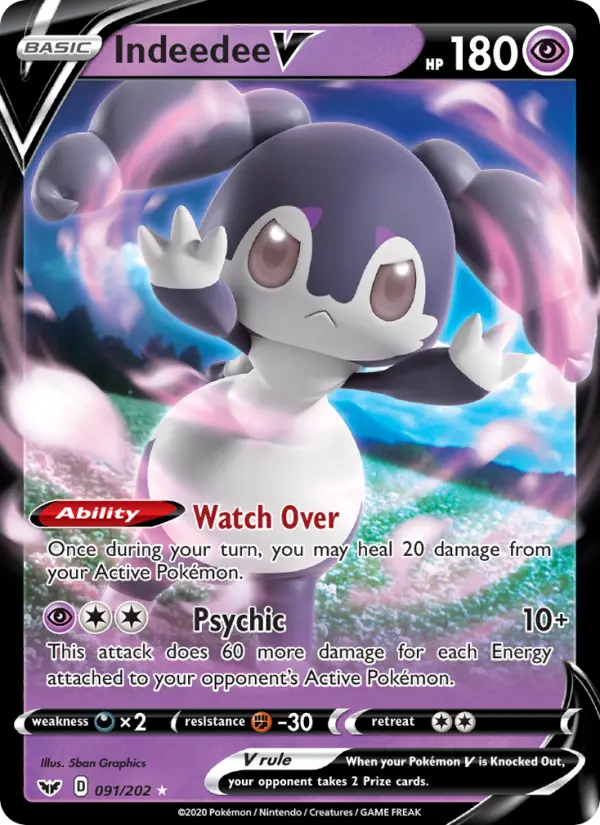 Indeedee V 91 Sword & Shield Pokesingles