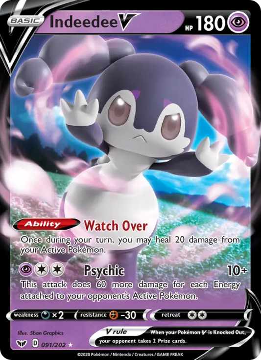 Indeedee V 91 Sword & Shield Pokesingles