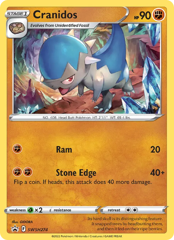 Cranidos SWSH274 SWSH Black Star Promos Pokesingles