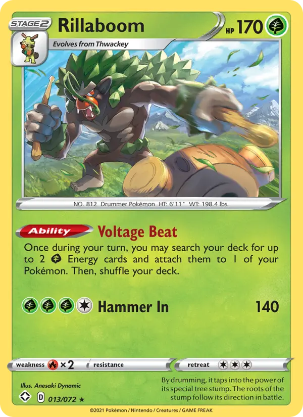 Rillaboom 13 Shining Fates Pokesingles