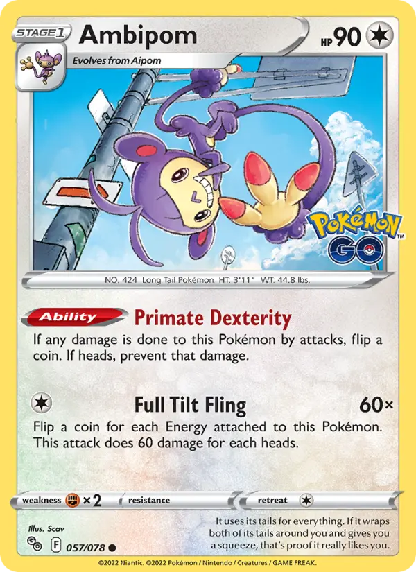 Ambipom 57 Pokémon GO Pokesingles