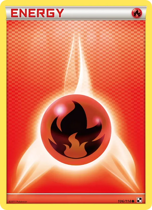 Fire Energy 106 Black & White Pokesingles