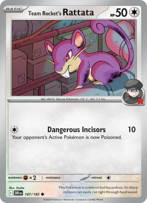 Team Rocket's Rattata 147 Destined Rivals Pokesingles