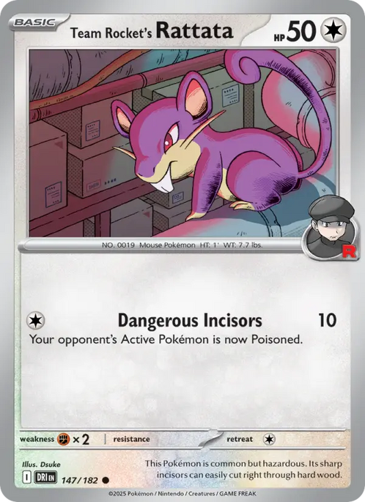 Team Rocket's Rattata 147 Destined Rivals Pokesingles