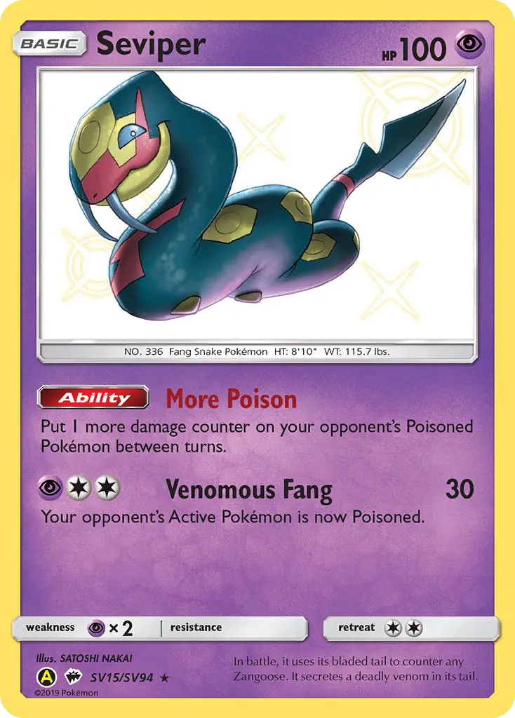 Seviper SV15 Hidden Fates Shiny Vault Pokesingles