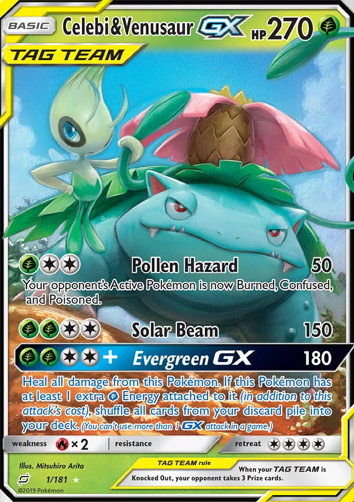 Celebi & Venusaur GX 1 Team Up Pokesingles